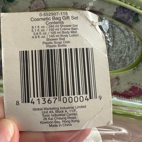 Vintage Bath & Body Works Escapes Cosmetic Bag Set Set Rose Cream Spray Gel - Picture 15 of 16